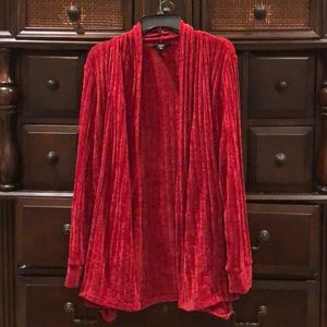 Red cardigan sweater